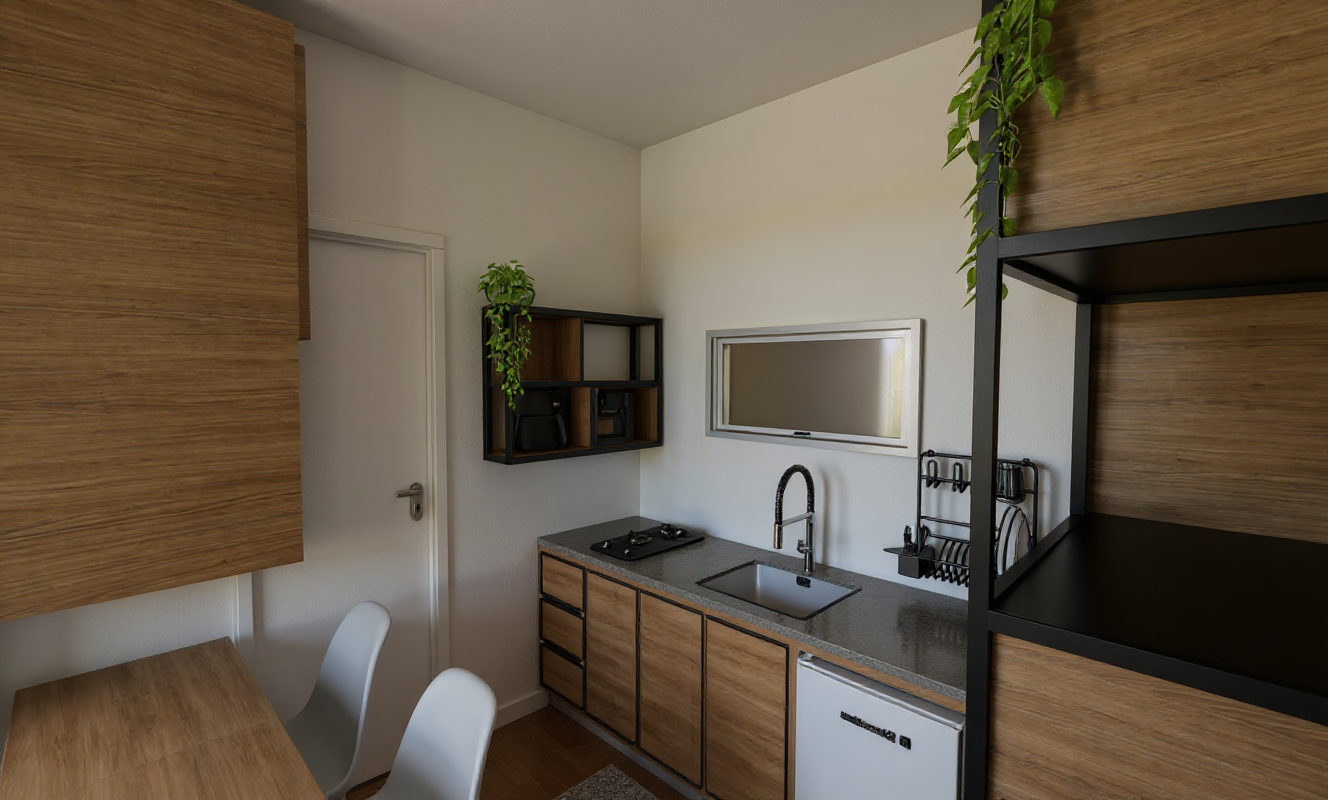 Cozinha Moderna - Portfolio de projetos 3D - Curso SketchUp e Enscape Cozinha Moderna